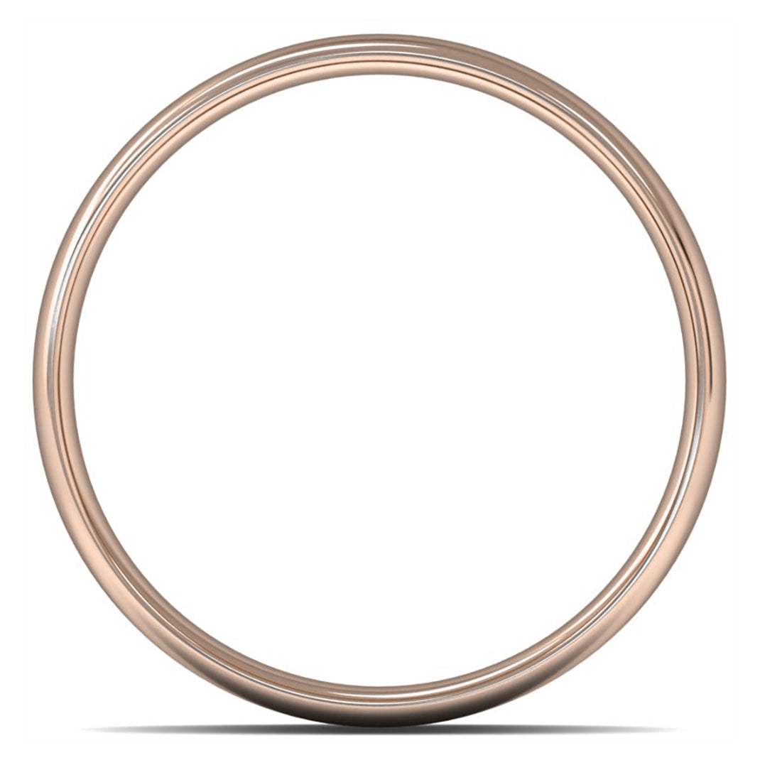 14ct Rose Gold 8mm Light Weight Slight Court Wedding Ring