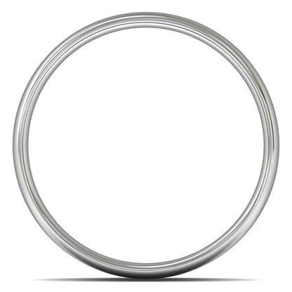 14ct White Fairtrade Gold 8mm Light Weight Slight Court Wedding Ring