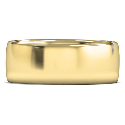 14ct Yellow Gold 8mm Light Weight Slight Court Wedding Ring