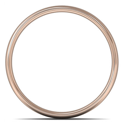 18ct Rose Gold 8mm Light Weight Slight Court Wedding Ring