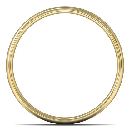9ct Yellow Fairtrade Gold 8mm Light Weight Slight Court Wedding Ring