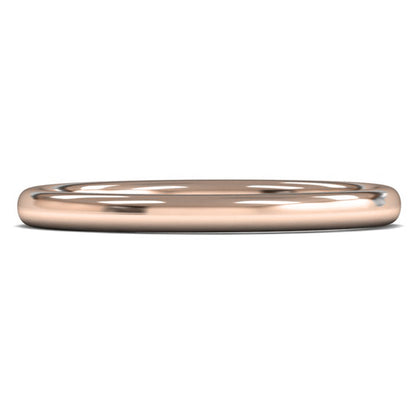14ct Rose Gold 2mm Medium Weight Slight Court Wedding Ring