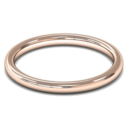 9ct Rose Gold 2mm Medium Weight Slight Court Wedding Ring