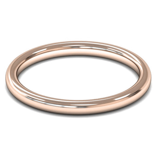 9ct Rose Fairtrade Gold 2mm Medium Weight Slight Court Wedding Ring