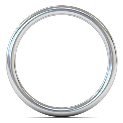 9ct White Fairtrade Gold 2mm Medium Weight Slight Court Wedding Ring