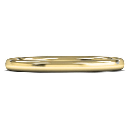 9ct Yellow Gold 2mm Medium Weight Slight Court Wedding Ring
