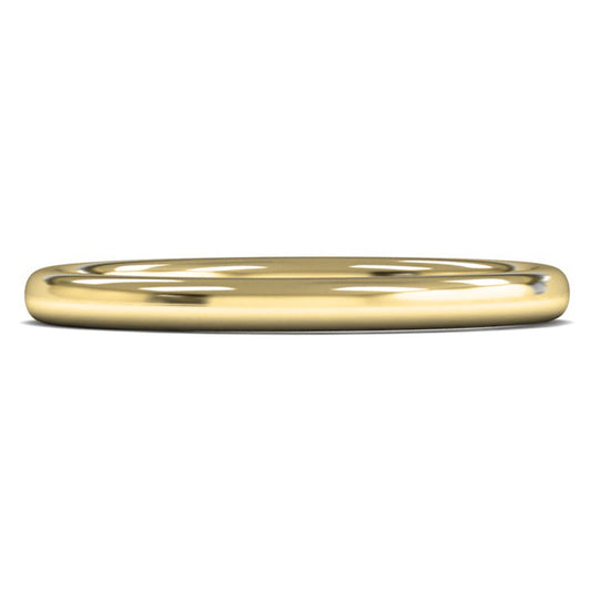 9ct Yellow Fairtrade Gold 2mm Medium Weight Slight Court Wedding Ring