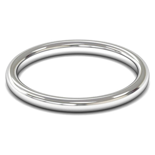 Platinum 950 2mm Medium Weight Slight Court Wedding Ring