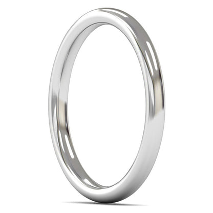 Platinum 950 2mm Medium Weight Slight Court Wedding Ring