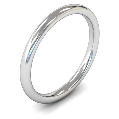 Platinum 950 2mm Medium Weight Slight Court Wedding Ring