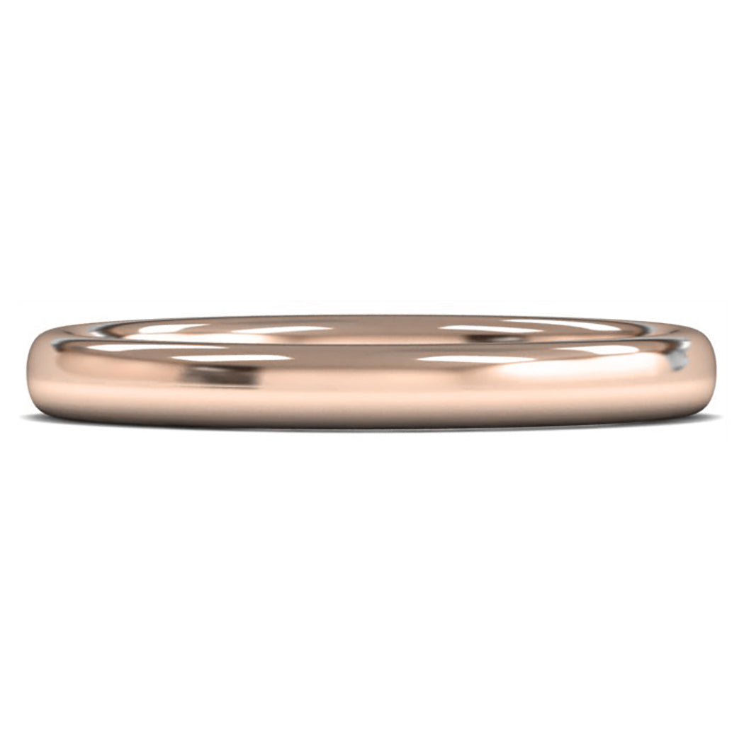 14ct Rose Gold 2.5mm Medium Weight Slight Court Wedding Ring