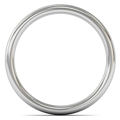 14ct White Fairtrade Gold 2.5mm Medium Weight Slight Court Wedding Ring