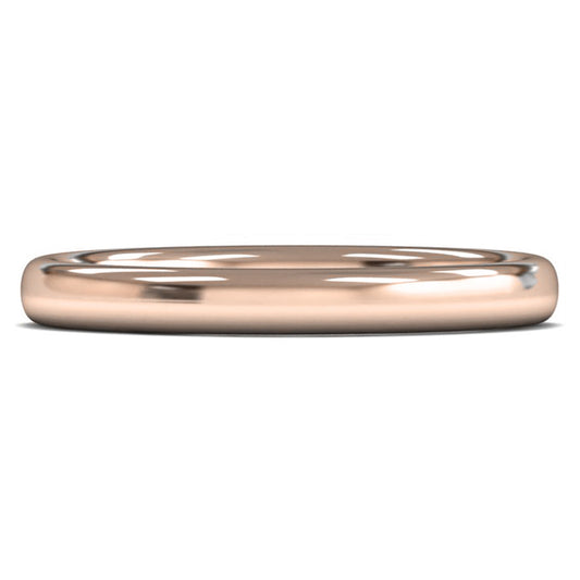 18ct Rose Fairtrade Gold 2.5mm Medium Weight Slight Court Wedding Ring