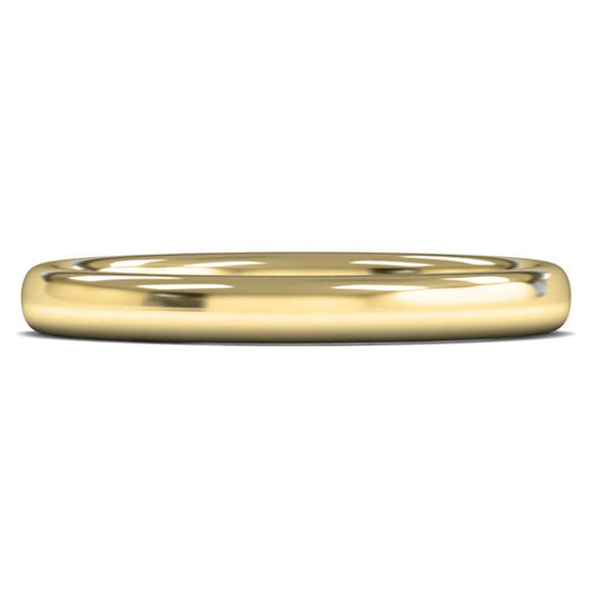 9ct Yellow Fairtrade Gold 2.5mm Medium Weight Slight Court Wedding Ring