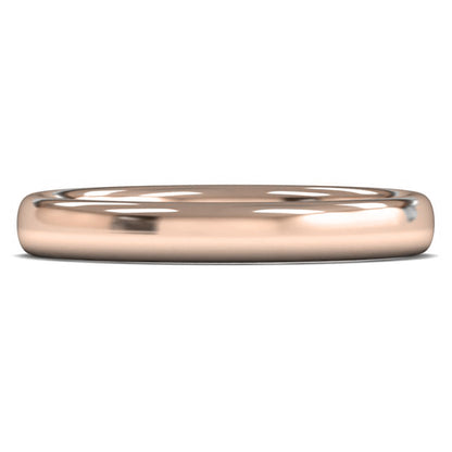 9ct Rose Fairtrade Gold 3mm Medium Weight Slight Court Wedding Ring