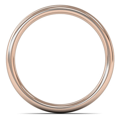 9ct Rose Gold 3mm Medium Weight Slight Court Wedding Ring