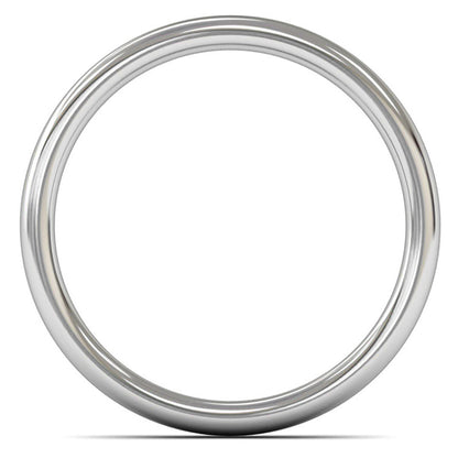 9ct White Fairtrade Gold 3mm Medium Weight Slight Court Wedding Ring