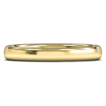 9ct Yellow Gold 3mm Medium Weight Slight Court Wedding Ring