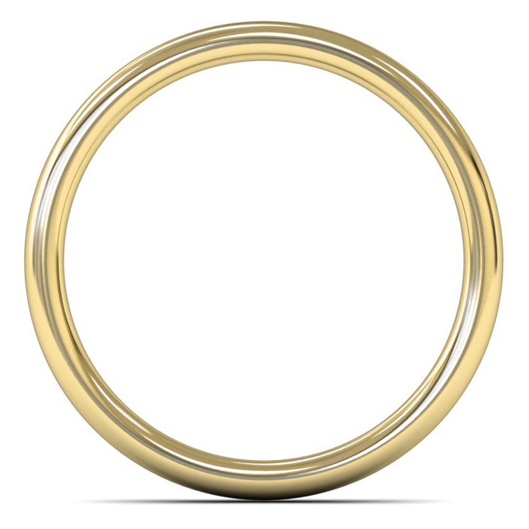 9ct Yellow Gold 3mm Medium Weight Slight Court Wedding Ring