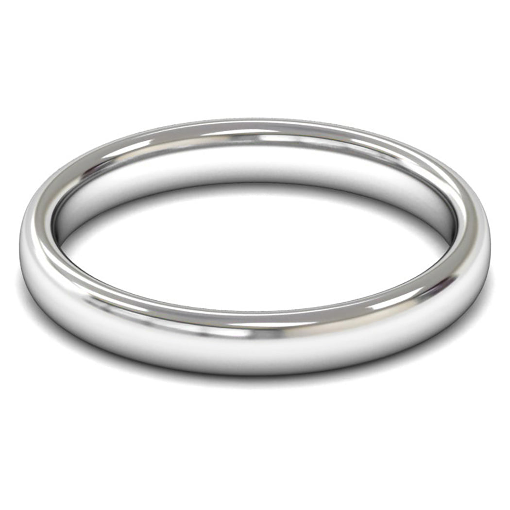 Platinum 950 3mm Medium Weight Slight Court Wedding Ring
