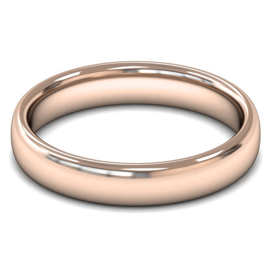 14ct Rose Gold 4mm Medium Weight Slight Court Wedding Ring