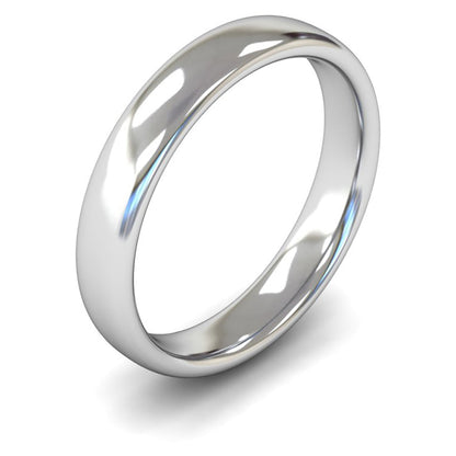 14ct White Fairtrade Gold 4mm Medium Weight Slight Court Wedding Ring
