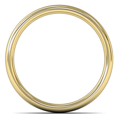 14ct Yellow Fairtrade Gold 4mm Medium Weight Slight Court Wedding Ring