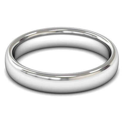 18ct White Fairtrade Gold 4mm Medium Weight Slight Court Wedding Ring
