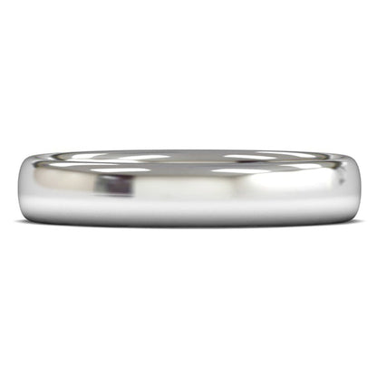18ct White Gold 4mm Medium Weight Slight Court Wedding Ring