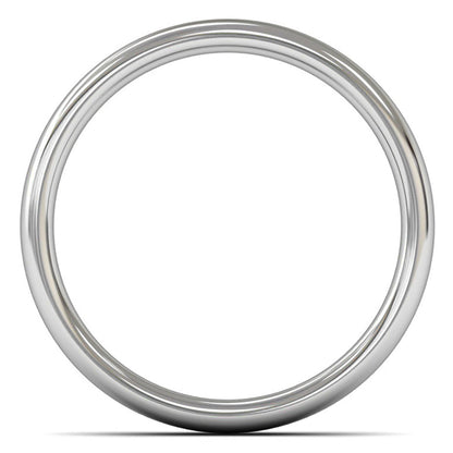 18ct White Gold 4mm Medium Weight Slight Court Wedding Ring