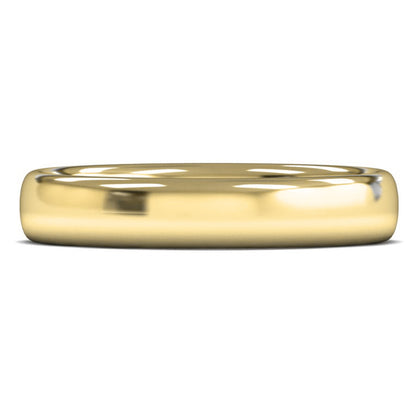 18ct Yellow Gold 4mm Medium Weight Slight Court Wedding Ring