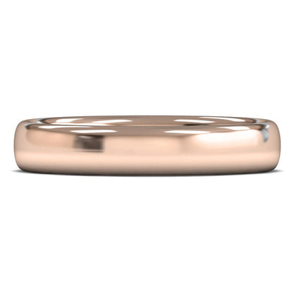 9ct Rose Fairtrade Gold 4mm Medium Weight Slight Court Wedding Ring