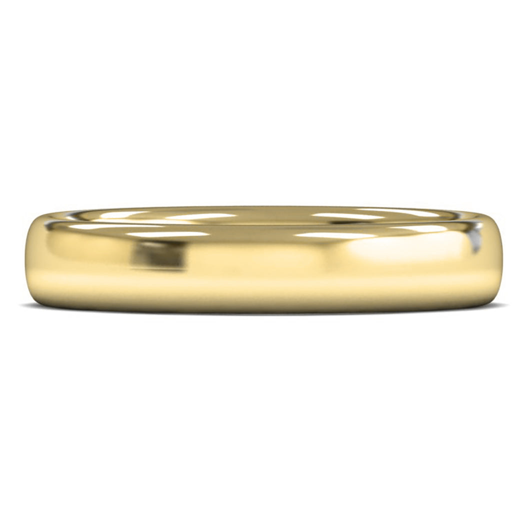 9ct Yellow Gold 4mm Medium Weight Slight Court Wedding Ring
