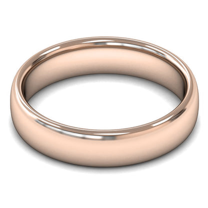 14ct Rose Fairtrade Gold 5mm Medium Weight Slight Court Wedding Ring