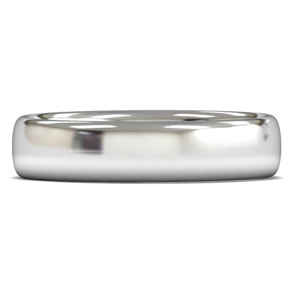 14ct White Fairtrade Gold 5mm Medium Weight Slight Court Wedding Ring