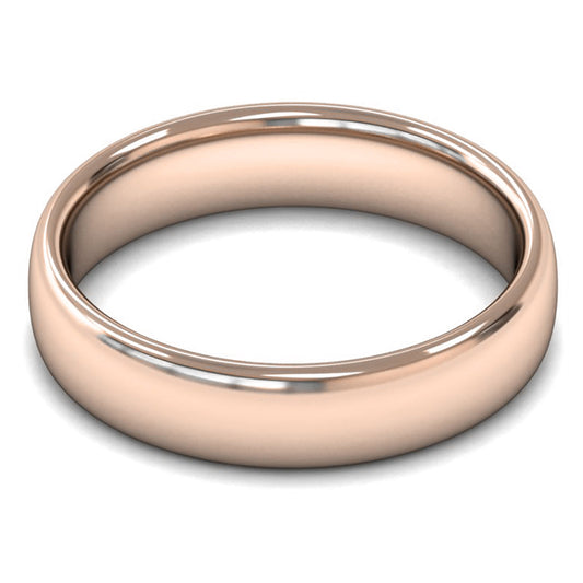 18ct Rose Gold 5mm Medium Weight Slight Court Wedding Ring