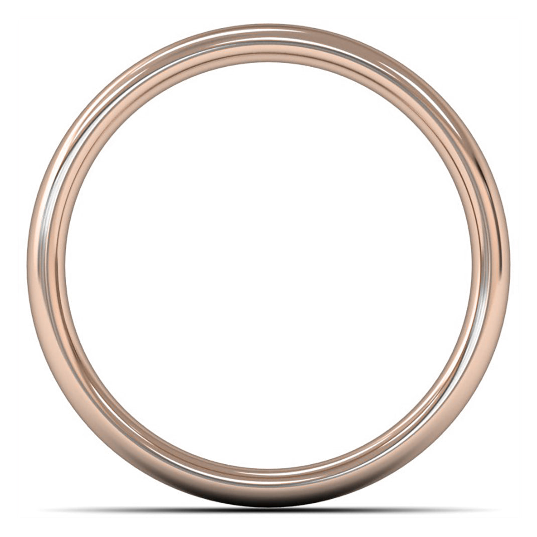 18ct Rose Gold 5mm Medium Weight Slight Court Wedding Ring