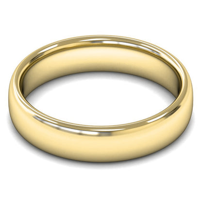 18ct Yellow Gold 5mm Medium Weight Slight Court Wedding Ring