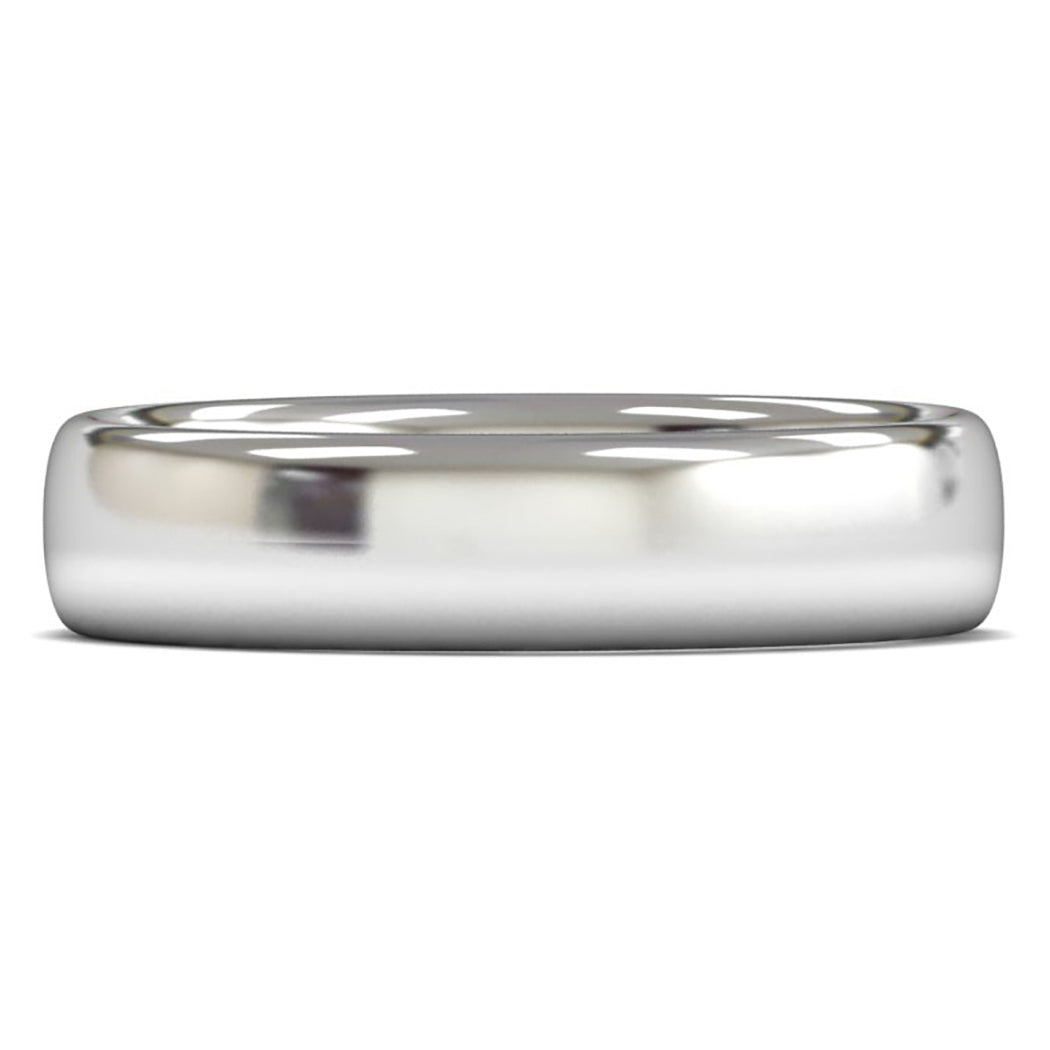 9ct White Fairtrade Gold 5mm Medium Weight Slight Court Wedding Ring