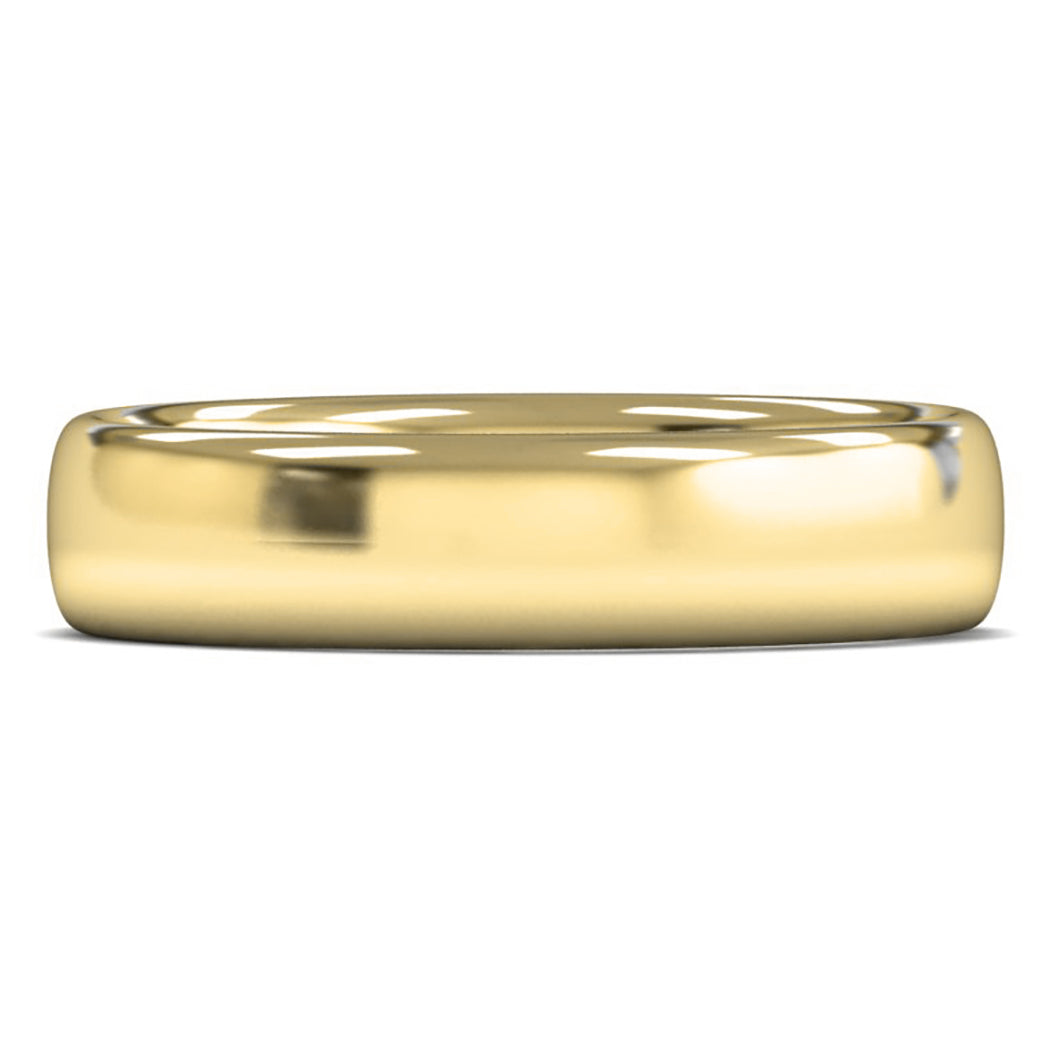 9ct Yellow Fairtrade Gold 5mm Medium Weight Slight Court Wedding Ring