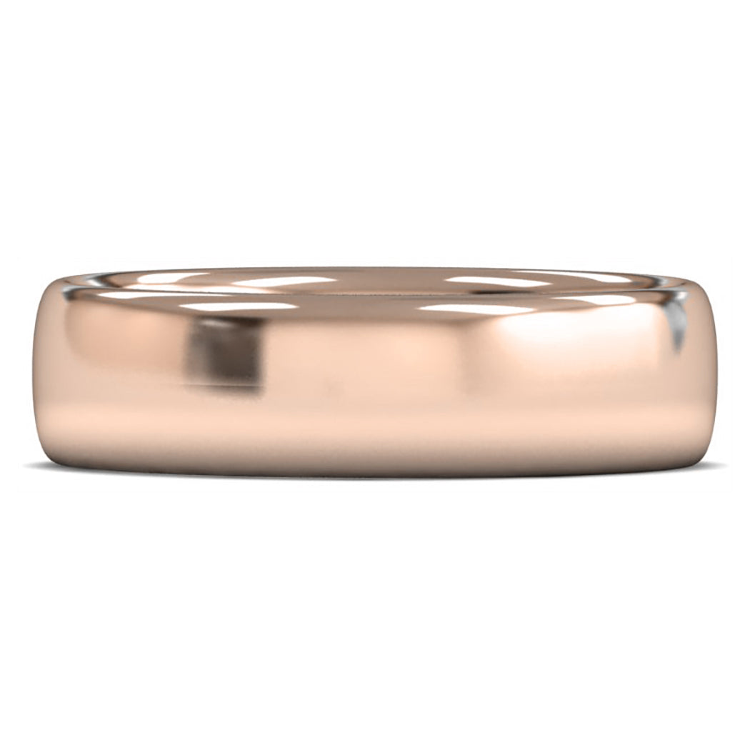 9ct Rose Gold 6mm Medium Weight Slight Court Wedding Ring