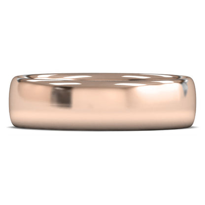 9ct Rose Gold 6mm Medium Weight Slight Court Wedding Ring