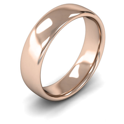 9ct Rose Gold 6mm Medium Weight Slight Court Wedding Ring