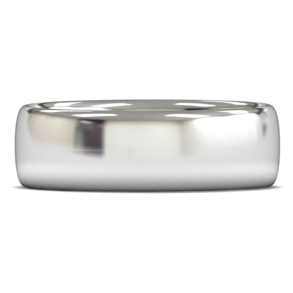14ct White Gold 7mm Medium Weight Slight Court Wedding Ring