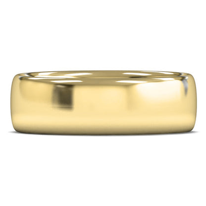 14ct Yellow Fairtrade Gold 7mm Medium Weight Slight Court Wedding Ring