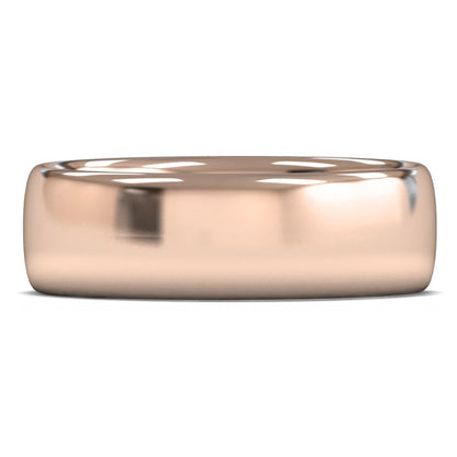 18ct Rose Gold 7mm Medium Weight Slight Court Wedding Ring