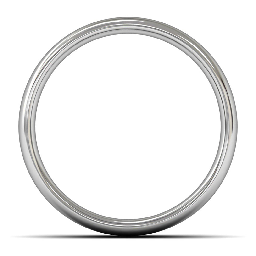 18ct White Fairtrade Gold 7mm Medium Weight Slight Court Wedding Ring