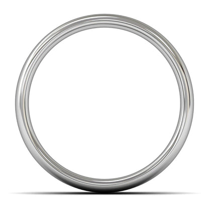 18ct White Fairtrade Gold 7mm Medium Weight Slight Court Wedding Ring