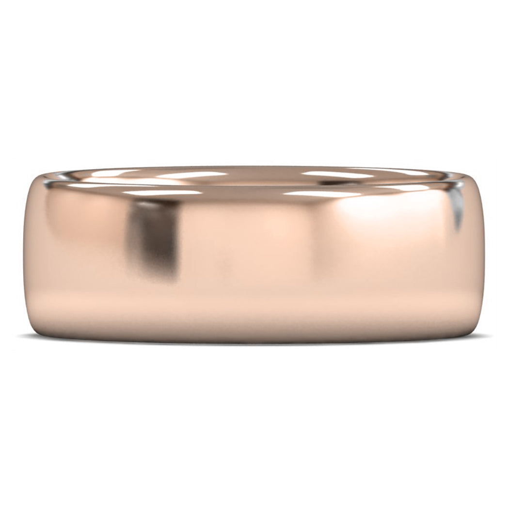 14ct Rose Fairtrade Gold 8mm Medium Weight Slight Court Wedding Ring