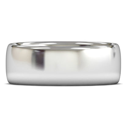 14ct White Fairtrade Gold 8mm Medium Weight Slight Court Wedding Ring